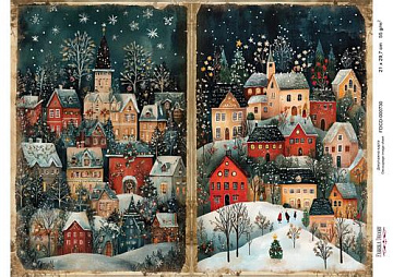 Decoupage card «Christmas Tale» #000730, 21cm x 29,7cm