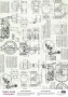 Деко веллум (лист кальки с рисунком) Vintage Technical drawings, А3 (29,7см х 42см)