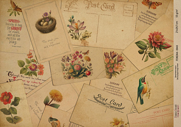 Kraft Decoupage Papier 29,7x21cm, “Botanica Kraft”, #0043