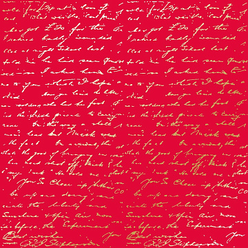 Sheet of single-sided paper with gold foil embossing, pattern "Golden Text Poppy red"