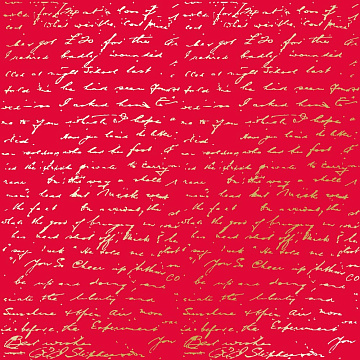 Sheet of single-sided paper with gold foil embossing, pattern "Golden Text Poppy red"