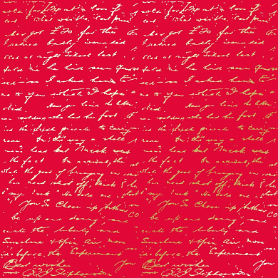 лист односторонней бумаги с фольгированием, дизайн golden text poppy red, 30,5см х 30,5см