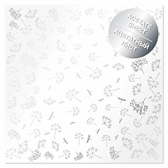 Acetate silver foiled sheet Silver Dill 12"x12"