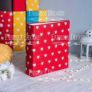 Blank album with a soft fabric cover Hearts on red 20cm х 20cm