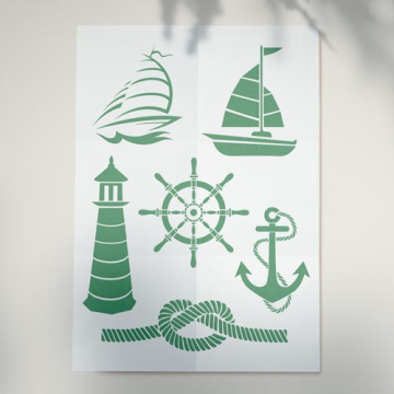 Stencil for crafts 15x20cm "Sea romance" #158 - 2 Stencil for crafts 15x20cm "Sea romance" #158 - 2