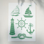 Stencil for crafts 15x20cm "Sea romance" #158 - 0