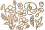 набор чипбордов полевые цветы 10х15 см #024 