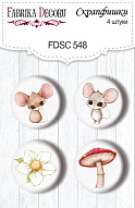 Set of 4pcs flair buttons for scrabooking Happy mouse day #548