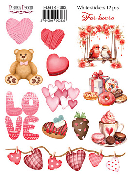 Set of stickers 12 pcs, For lovers, #382