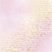 лист односторонней бумаги с фольгированием, дизайн golden text, color pink yellow watercolor, 30,5см х 30,5см
