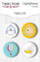 Set mit 4 Flair-Buttons zum Scrapbooking "Mein kleiner Spatzenjunge" #219