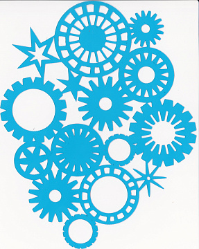 Stencil for crafts 15x20cm "Gears" #029