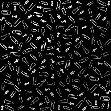 Arkusz papieru jednostronnego wytłaczanego srebrną folią, wzór  Srebrne szpilki do rysowania i spinacze, kolor czarny 12 "x 12"