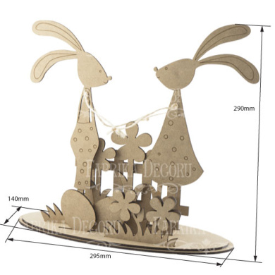 заготовка для декорирования "пасхальные зайчики" #150  - 2