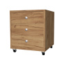 Cabinet with three drawers, Body Oak Kraft, Fronts Black, 400mm x 400mm x 400mm - 6