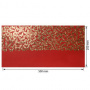 Piece of PU leather with gold stamping, pattern Golden Butterflies Red, 50cm x 25cm - 0