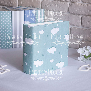 Blank album with a soft fabric cover Mint clouds 20cm х 20cm