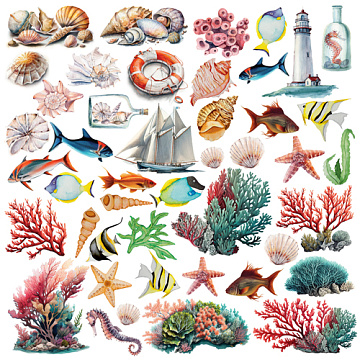 Sheet of images for cutting. Collection Sea of Dreams 12"x12"