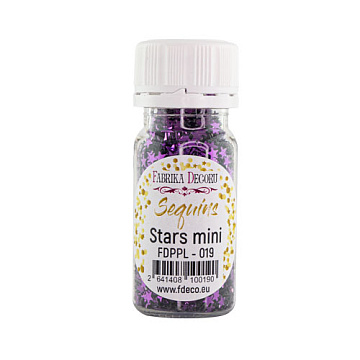 Sequins Stars mini, blackberry metallic, #019