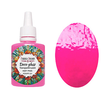 Deco Glass Transparente Farbe für Glasmalereieffekt, Leuchtendes Rosa, 30ml