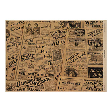 лист крафт бумаги с рисунком newspaper advertisement #08, 42x29,7 см