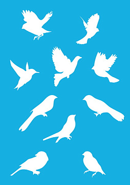 Stencil for crafts 15x20cm "Birds" #091