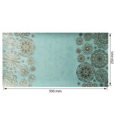 отрез кожзама с тиснением золотой фольгой, дизайн golden napkins mint, 50см х 25см - 2