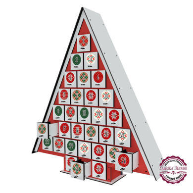 Advent calendar for 31 days with stickers, Red - White, assembled - 2 Advent calendar for 31 days with stickers, Red - White, assembled - 2