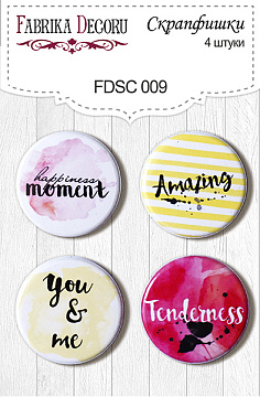 Set of 4pcs flair buttons for scrabooking #009