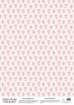 Deco vellum colored sheet Pink tulips, A3 (11,7" х 16,5")