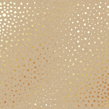 Sheet of single-sided paper with gold foil embossing, pattern Golden Maxi Drops Kraft #1, 12"x12"