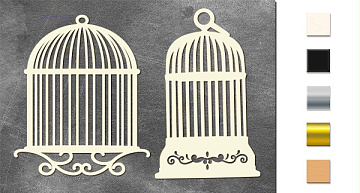 Chipboard embellishments set, Bird cages #590