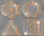 Mega-Shaker-Maß-Set, 20 x 20cm, Polygonrahmen 4-tlg