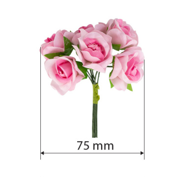 Rose flowers, color Pink, 6pcs - 2 Rose flowers, color Pink, 6pcs - 2