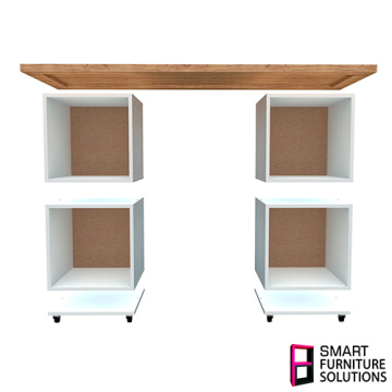 Versatile, convertible workbench 1600x600x900 mm, Set: table top, 4 sections, 2 mobile platforms - 2