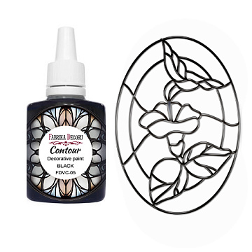 Outliner Paint for stained glass painting, Color Black, 30ml