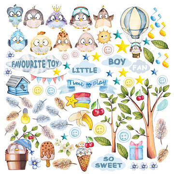 Arkusz z obrazkami do dekorowania "Cutie sparrow boy"