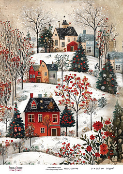 Decoupage card «Christmas Tale» #000749, 21cm x 29,7cm