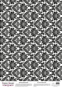 Deco Pergament farbiges Blatt Damask Gothic flowers, A3 (11,7" х 16,5")