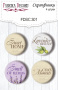 4er-Set Buttons zum Scrapbooking „Lavendel Provence“ EN #301