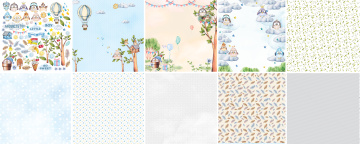 Double-sided scrapbooking paper set Cutie sparrow boy 12"x12", 10 sheets - 2 Double-sided scrapbooking paper set Cutie sparrow boy 12"x12", 10 sheets - 2