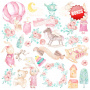 Double-sided scrapbooking paper set  Dreamy baby girl 8"x8", 10 sheets - 10