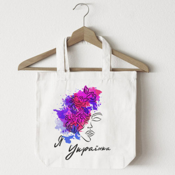 Stencil for decoration XL size (30*30cm), Portrait of a Ukrainian woman with flowers UA #200 - 2