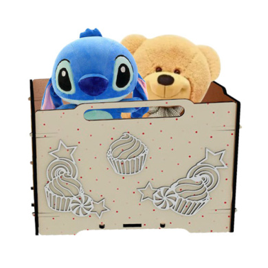 Smart Box-organizer for art, writing implements, fishing tackles and tools, MDF 6mm, 350x350x240 mm, #09 - 2