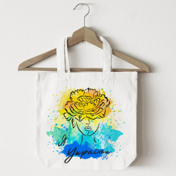 Stencil for decoration XL size (30*30cm), Portrait of a Ukrainian woman with a peony UA #201 - 2