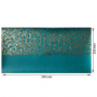 Piece of PU leather with gold stamping, pattern Golden Butterflies Turquoise, 50cm x 25cm - 0