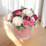 "The Magic of Love" composition with soap foam flowers in a hat box, 250 x 250 x 300 mm - 3