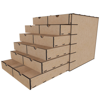  Мебельный органайзер для канцелярии, художественных, швейных принадлежностей, Фасады МДФ, 365мм х 365мм х 385мм,  #06 - 2