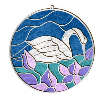 Blank for stained glass painting  "Swan song", #09 - 2