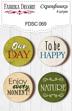 Set of 4pcs flair buttons for scrabooking #069